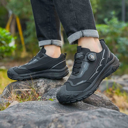 Men's Lightweight Casual Shoes Outdoor Running Shoes in Black Grey Khaki Sizes 39-48 PU Material with Canvas