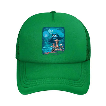 2026 Pixel Adventure Retro, 8 - Bit - Style Character Graphic Art Design Mesh Baseball Cap