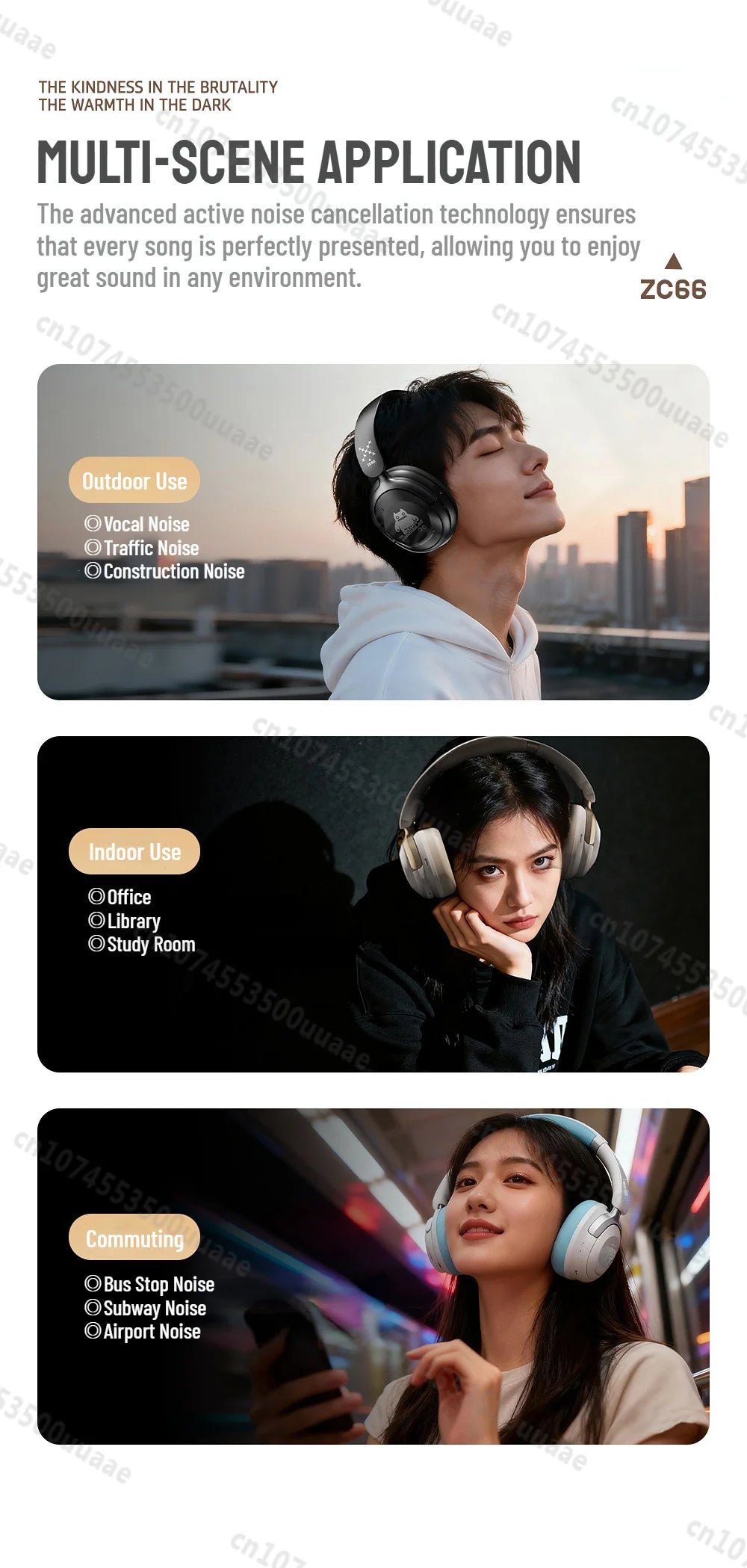 Zombies Cat S10 ANC Bluetooth 6.0 Headphones -45dB Active Noise Canceling Earphone HiFi Stereo Over-Ear Wire/Wireless Headset