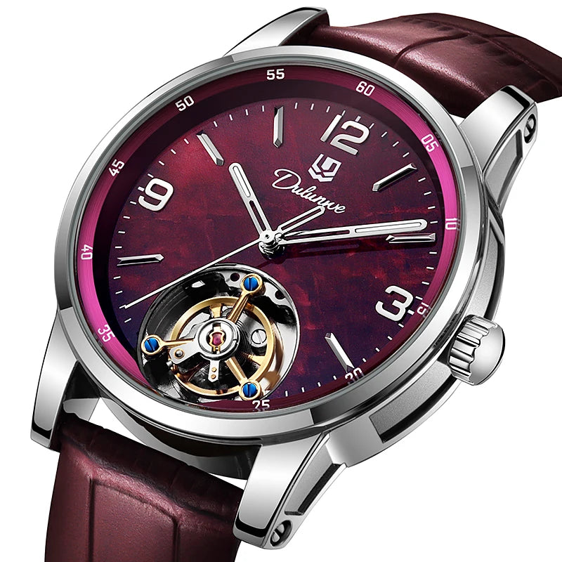 Reloj tourbillon para hombre, deportivo, automático, mecánico y resistente al agua. Reloj de pulsera de lujo de una marca de alta gama