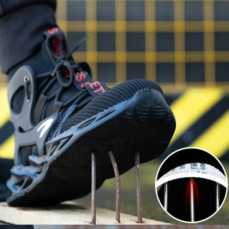 Chaussures de sécurité à boucle indécontractée pour hommes, bottes de travail pour hommes, chaussures Parker en acier, baskets de travail anti-crevaison, chaussures de travail pour adultes, 2026