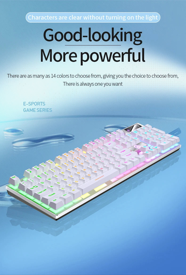 Wired USB Gaming Keyboard with Backlight, 104 Key Gamer Keyboard for Computer/Laptop/PC, Ergonomic Design,Office Gaming Accessor