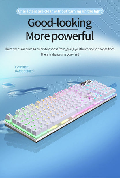 Wired USB Gaming Keyboard with Backlight, 104 Key Gamer Keyboard for Computer/Laptop/PC, Ergonomic Design,Office Gaming Accessor