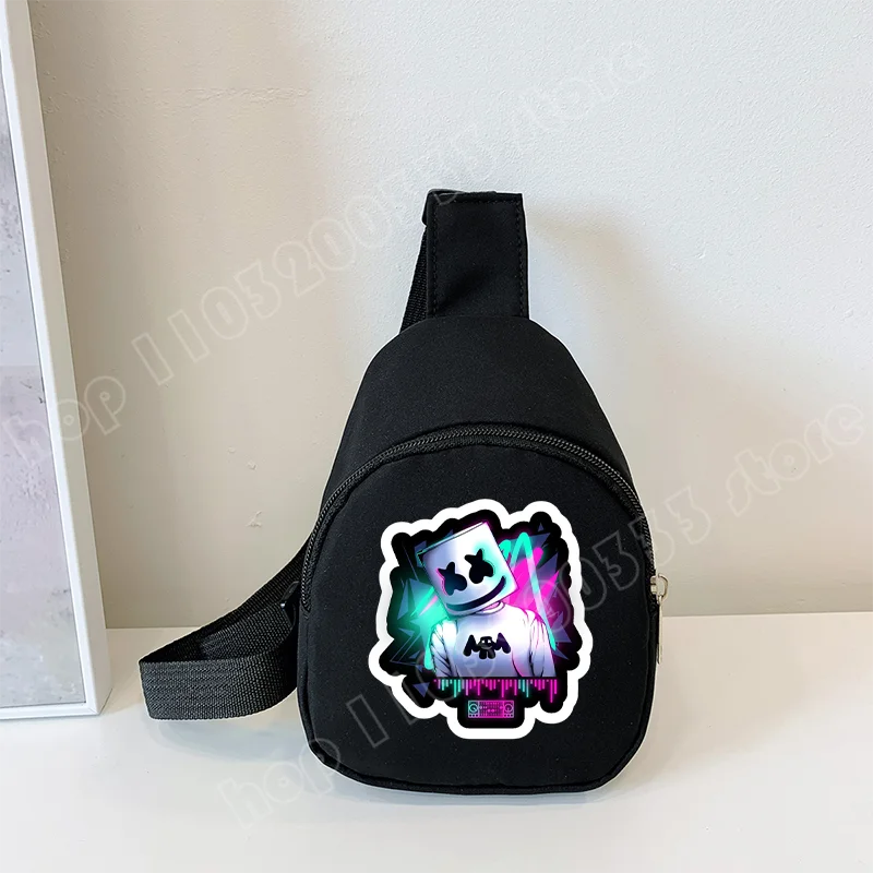 Fortnite Umhängetasche mit Game-Print für Kinder, Mini-Brusttasche, klassische schwarze Schultertasche und Geldbörse, geeignet für Schule und Outdoor-Aktivitäten