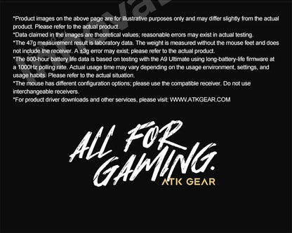 ATK Dragonfly A9 Ultimate Wireless Gaming Mouse A9 Air PAW3950 Ultra Lightweight Ergonomic E-sports Gamer FPS Mice CSGO A9 Ultra