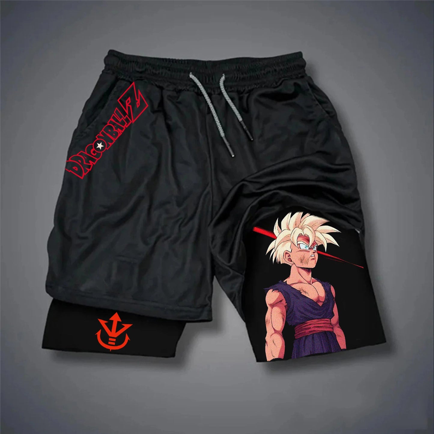The Latest Dragon Ball GOKU Vegeta Anime Peripheral Double-layer Shorts American Men's Comfortable Sports Five-point Pants