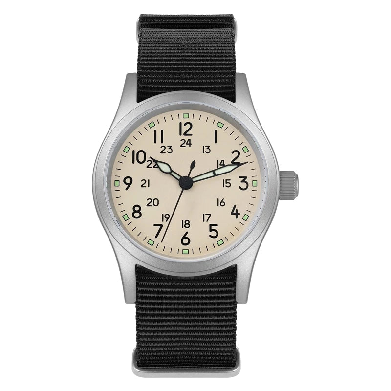 Militado ML05 38mm Men Watch VH31 Quartz Military Watches Domed Sapphire AR Coating 100m Waterproof Stainless Steel Wristwatch