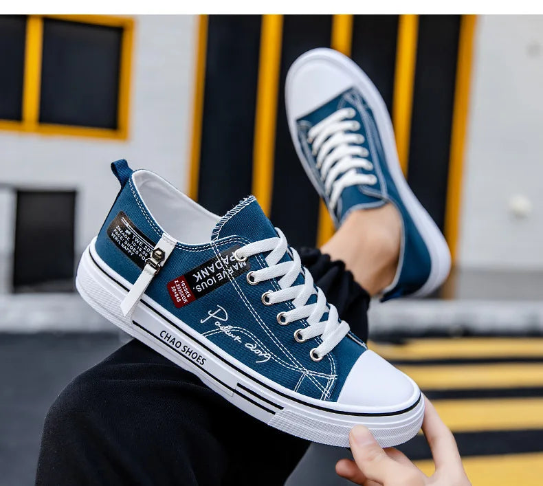 2025 été hommes toile baskets basses décontracté respirant chaussures pour adolescent à la mode léger jeunesse Streetwear confort chaussures