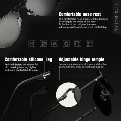 LIOUMO Hochwertige Piloten-Sonnenbrille für Herren, polarisierte Autofahrerbrille für Damen, modische Pilotenbrille, blendfreie Sonnenbrille für Herren