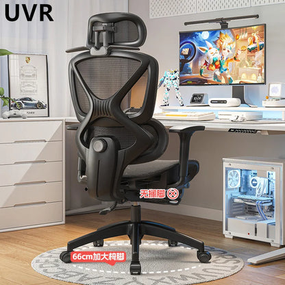 UVR Domestic Comfortable Sedentary Breathable Mesh Chair Ergonomic Design Recliner Chair Office Adjustable Lumbar Support Chair