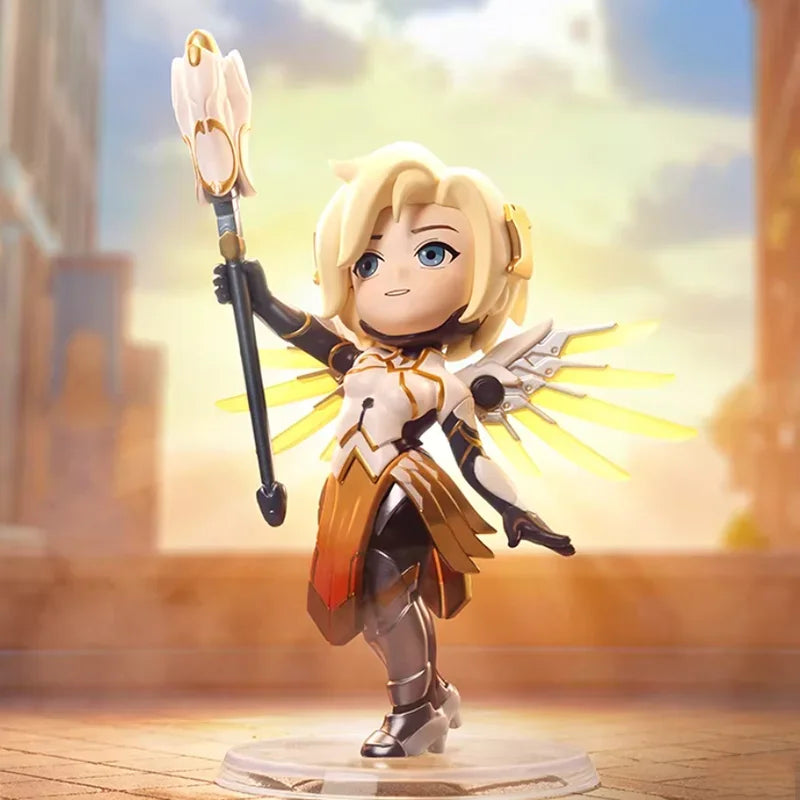 POP MART Overwatch Play of The Game Series originali akloji dėžutė, staigmenos paslaptinga dėžutė, mielos anime veiksmo figūrėlės, dekoracijos ir figūrėlės