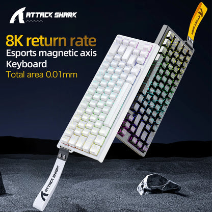 Attack Shark R82HE Wired RGB Magnetic Switch Keyboard, 256K Scan Sampling Rate, 0.005RT Accuracy 8K Return Rate