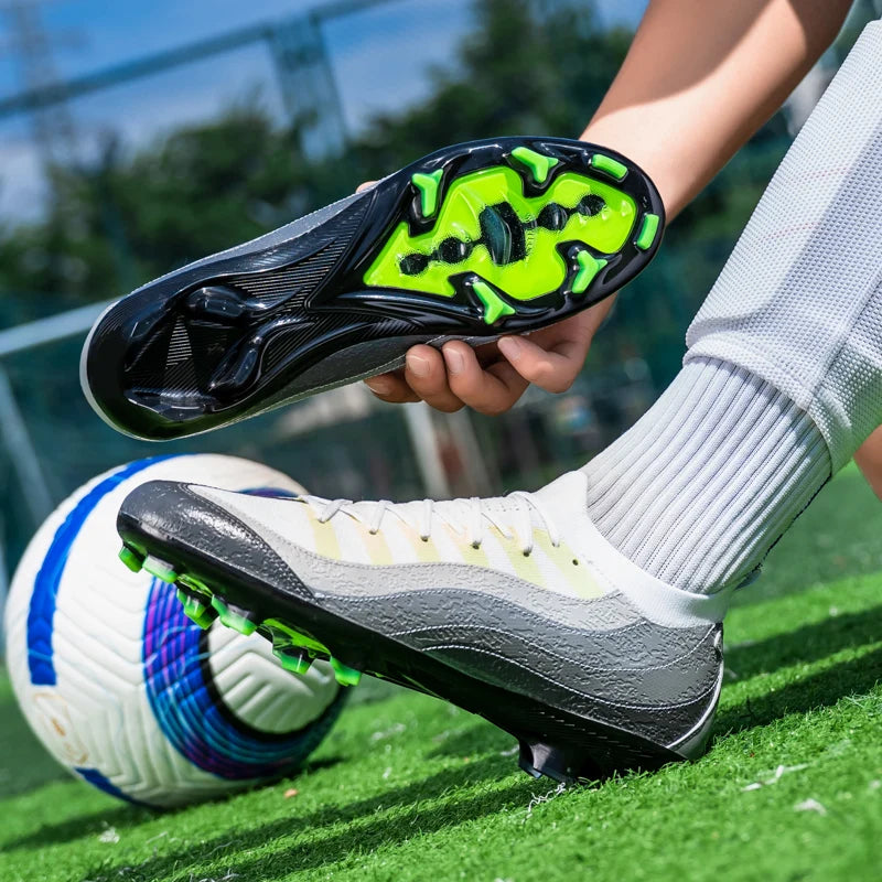 Chaussures de football pour hommes, respirantes, pour l'entraînement, livraison directe, crampons de sport pour matchs, chaussures de football FG/TF, ultra-légères, à crampons longs