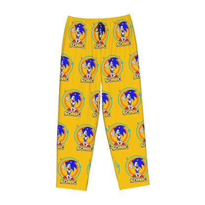Custom Women Soniced Pajama Pants Printed Hedgehog Game Sleep Sleepwear Bottoms with Pockets