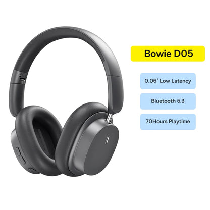 Baseus Wireless Bluetooth 5.3 Over-Ear Headphones – HiFi 40mm Driver, 70H Playtime Foldable Headset with Spatial Audio