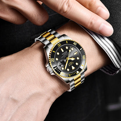 Reloj para hombre LIGE: cronógrafo de cuarzo, resistente al agua, estilo informal y profesional, accesorio de moda de lujo de una gran marca.