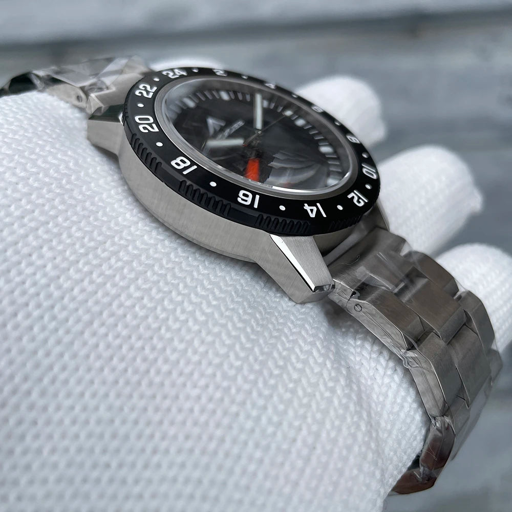 STEELFLIER Official SF793 Luxury GMT Mechanical Wristwatch Steel Bezel NH34 Movement Super Luminous 20Bar Waterproof Dive Watch