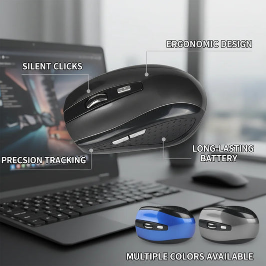 2.4G Wireless Mouse,7500 DPI,6 Buttons, 4-Ways Scroll Optical Gaming Mouse,Ergonomic Design For Desktop&Macbook PC Laptop