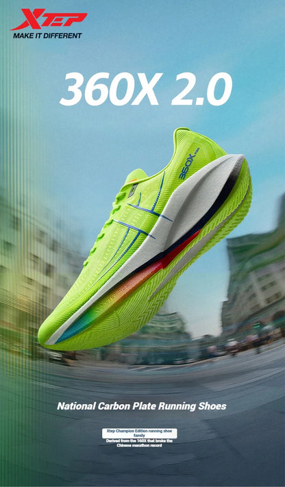 Xtep 360X 2.0 Professional Marathon Running Shoes Men's Racing Carbon Plate Shock Absorbent Sports Training Shoes 975219110035