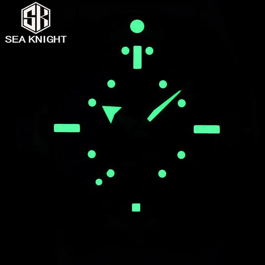 SEA KNIGHT Orologio subacqueo da uomo impermeabile fino a 200 m, vetro zaffiro, cinturino a maglia in acciaio 316L, C3 luminescente, NH35A, orologio meccanico automatico