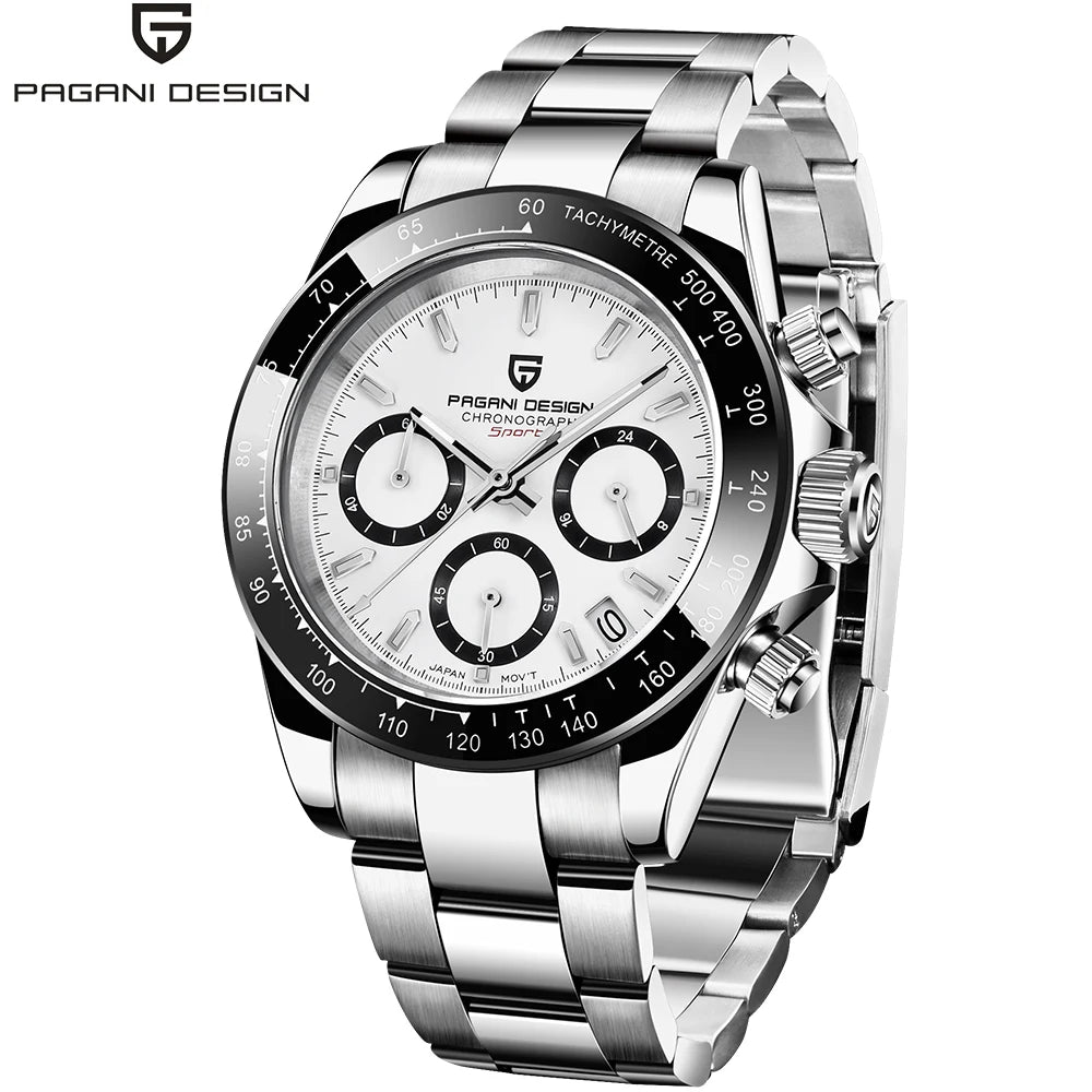 Reloj cronógrafo para hombre PAGANI DESIGN: reloj de pulsera de cuarzo de lujo, luminiscente y resistente al agua.