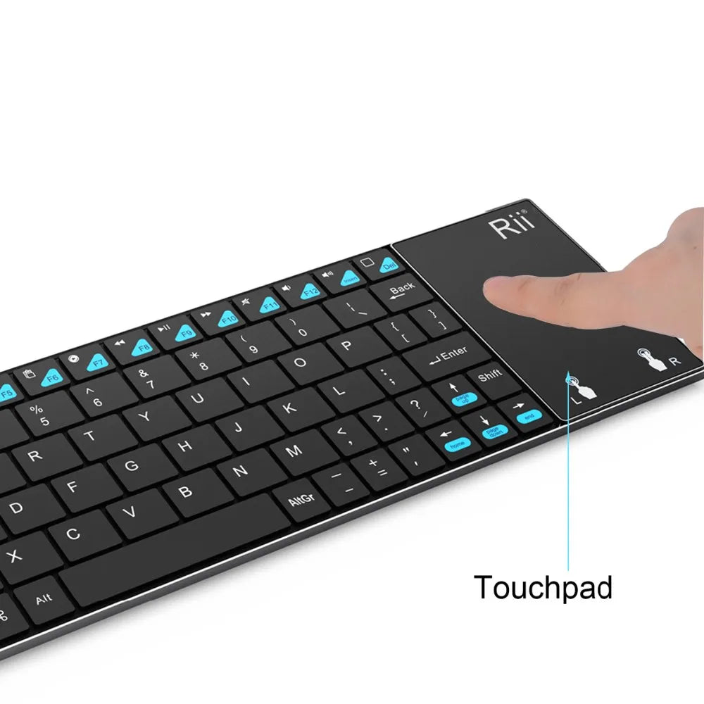 Russian Spanish English French Keyboard Wireless Rii K12+/i12+ Mini Keyboard With Touchpad Mouse For Android Laptop PC TV Box