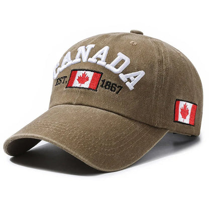 1 Unisex Outdoor Embroidered CANADA Baseball Cap - Adjustable, Sun-Protective & Casual, Ideal for Spring & Autumn Travel