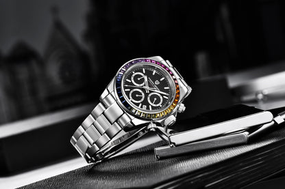 Reloj cronógrafo para hombre PAGANI DESIGN: reloj de pulsera de cuarzo de lujo, luminiscente y resistente al agua.