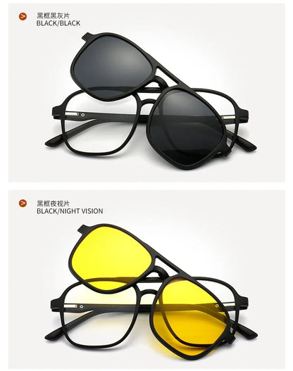 2026 Mirror Magnetic Attraction Polarized Sunglasses 2 Iin 1 Clip Cycling Glasses Dazzling Men Double-Barreled Glasses Women