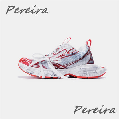 Street Style Thick Sole Men Sneakers New Mixed Colors Lace-Up Couple Casual Shoes Comfortable Breathable Running Walking Shoes