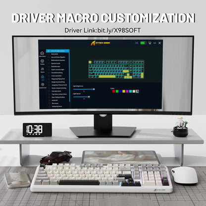 ATTACK SHARK X98 RGB Mechanical Gaming Keyboard with 102 Keys, with Numeric Keypad, Wireless & USB-C Wired Tri-Mode, 4000 mAh