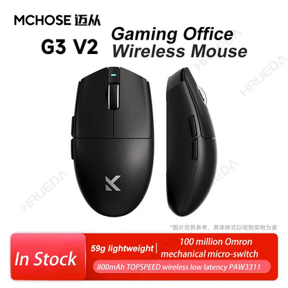 MCHOSE G3 V2 Pro Wireless Gaming Mouse Tri-Mode Bluetooth 800mAh Rechargeable Lightweight Customized Ergonomics Esports Mouse