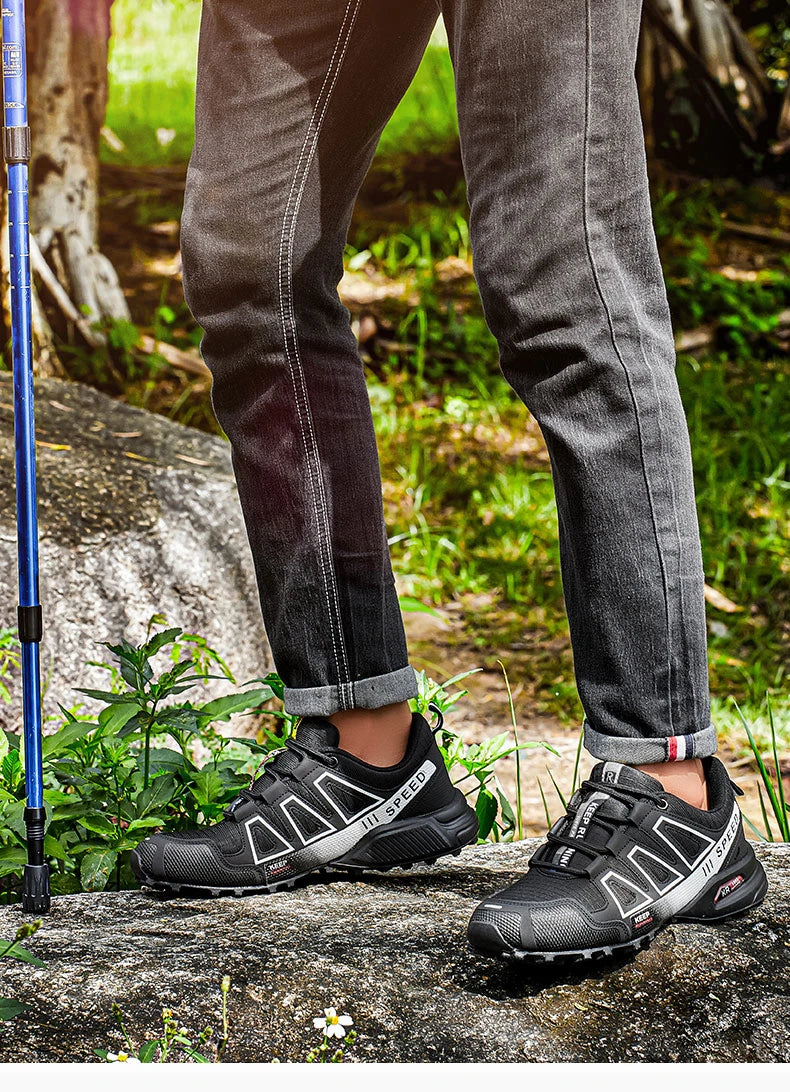 Zapatillas de senderismo para hombre, de exterior, con suela de goma antideslizante, tácticas de entrenamiento, ligeras y cómodas para senderismo, viajes y deporte