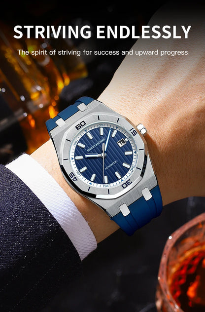 Specht & Sohne New 40mm Men Automatic Mechanical Watches Men Luxury Stainless Steel Watch Rubber Relogio Masculino Waterproof
