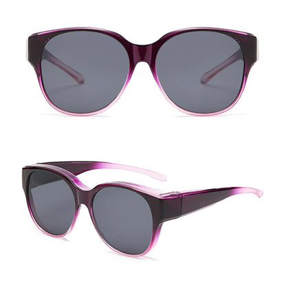 Summer UV Protection Driving Sunglasses Y2K Round Frame Wear Over Glasses Retro Fit Over Sunglasses for Women Men