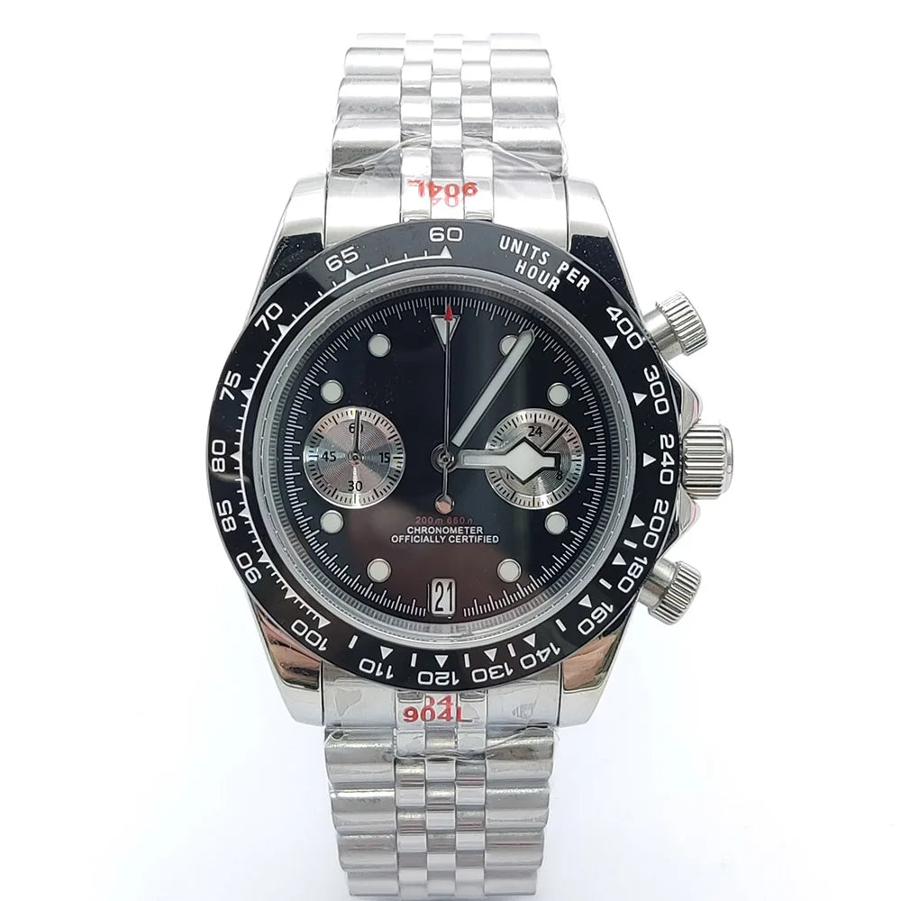Fashions 39.5MM Quartz Watch VK64 Chronograph Men's Watch Sapphire Glass design vintage Watch Wristwatches Calendar