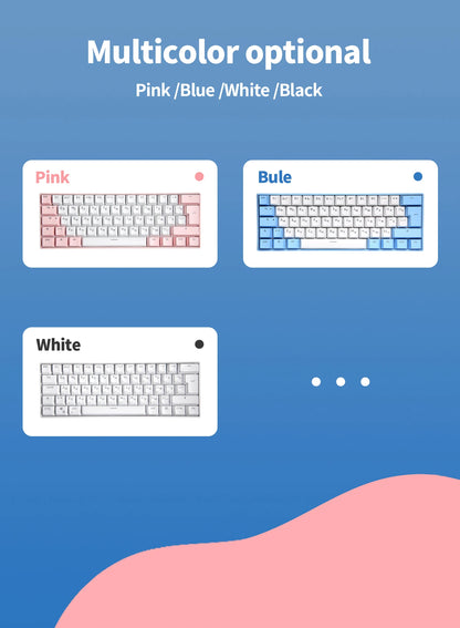UYIQ YQ62 62 Keys Russian Mechanical Keyboard 60% Mini Portable Color Backlit Wired Gaming Keyboard for Travel Office PC Desktop
