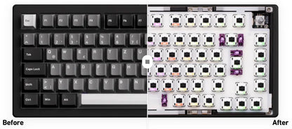 Akko MonsGeek M1 V5 Three-mode Mechanical Keyboard/Barebone Kit VIA 75% 3/5 Pin Customized Hot Swap RGB Rapid Disassemble Gasket