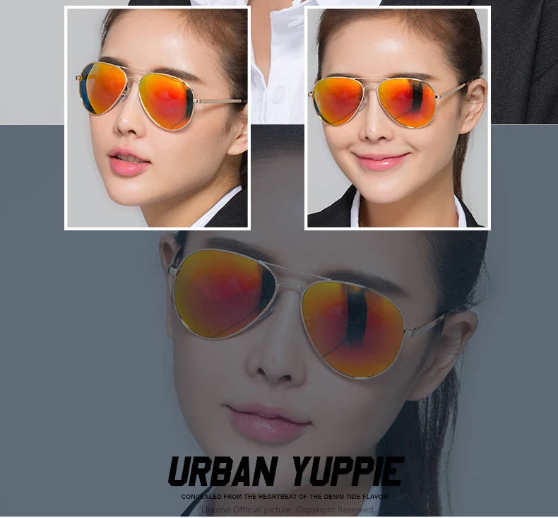LIOUMO Hochwertige Piloten-Sonnenbrille für Herren, polarisierte Autofahrerbrille für Damen, modische Pilotenbrille, blendfreie Sonnenbrille für Herren