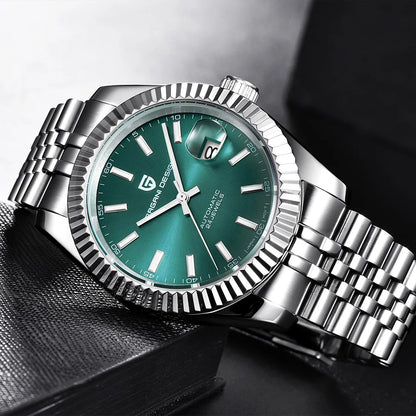 Montre-bracelet mécanique pour homme PAGANI DESIGN PD1645 – Mouvement 8215, verre saphir, modèle de luxe en acier, étanche jusqu'à 100 m
