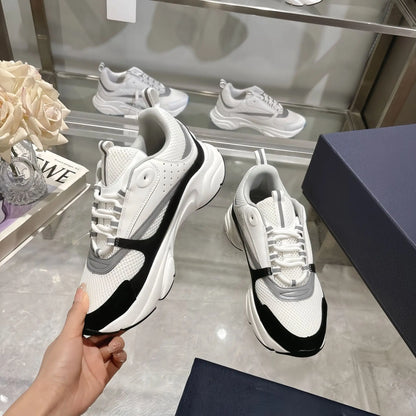 Men's Sport Shoes High Version B22 Cowhide Lightweight Breathable Mesh Contrast Color Laces Reflective Comfortable Unisex