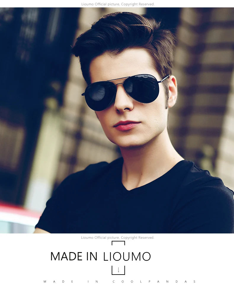 LIOUMO Hochwertige Piloten-Sonnenbrille für Herren, polarisierte Autofahrerbrille für Damen, modische Pilotenbrille, blendfreie Sonnenbrille für Herren