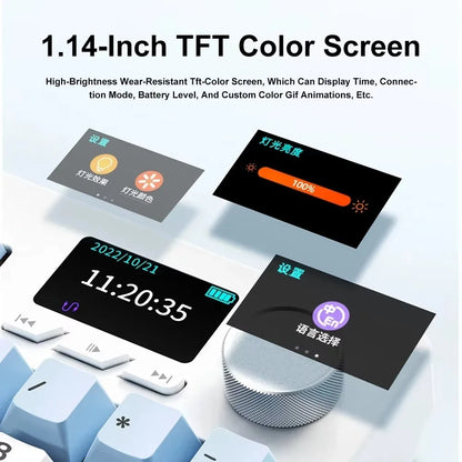 New AJAZZ AK35I V3 MAX Tri-mode Wired Bluetooth Wireless Gaming Keyboard Gasket Full Key Hot Swap 104 Keys Customized Keyboard
