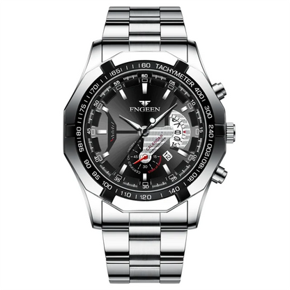 Reloj de pulsera para hombre, de estilo militar, informal o deportivo, de cuarzo, de una marca prestigiosa, totalmente de acero, resistente al agua