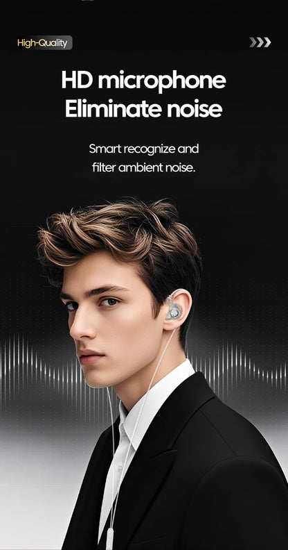 Original 15D Super Bass In Ear Headphone With Mic 3.5mm AUX/Type-C Digital Chip Headset For iPhone 17 Huawei Xiaomi Android