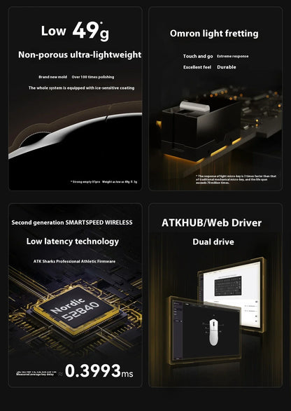 ATK Blazing Sky X1/X1V2 Wireless Gaming Mouse 8K Low Latency Lightweight FPS Liekong E-sports Gaming Mouse Custom PC Accessories