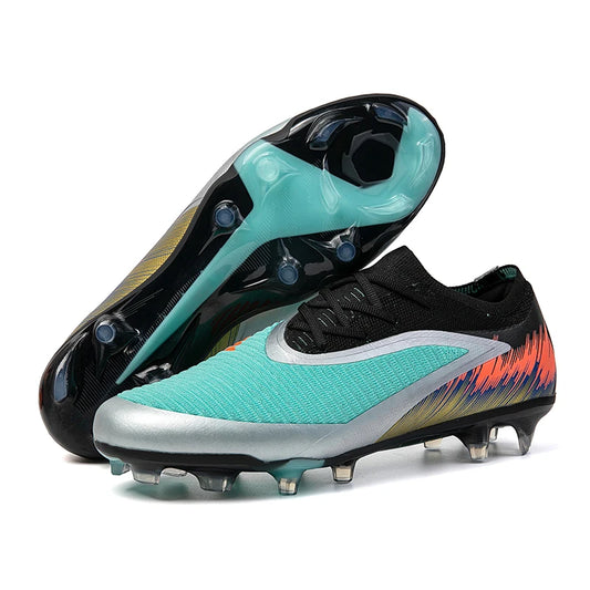 Football Shoes Men Quality Outdoor Training Soccer Boots Black White Long Spike Suitable for Teenager Boys Big Size