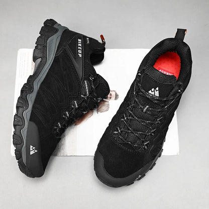 HIKEUP Scarpe da trekking in pelle di alta qualità, resistenti, da outdoor sportivo, da uomo, con lacci, per escursionismo, arrampicata e caccia