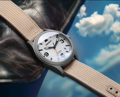 BERNY Aviation Top Titanium Mechanical Men Watch Sapphire AR Coating Supper Luminous 10Bar Sport Watch Titanium Aviation Watches