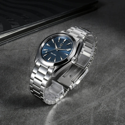 Reloj Watchdives WD0006, movimiento VH31 con segundero fluido, cristal de zafiro abombado, revestimiento luminiscente BGW9, hermético hasta 10 bares, 38 mm, estilo vintage
